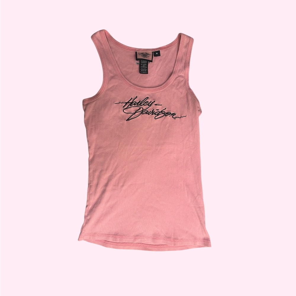 Affliction Women's Pink Script Logo Tank Top
